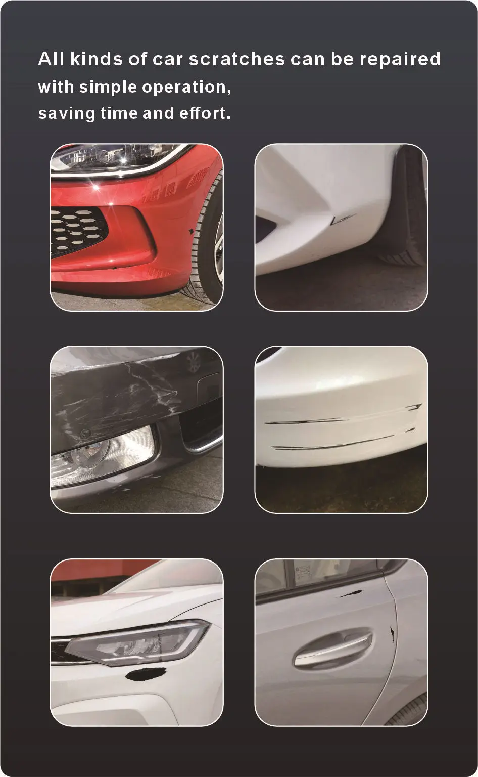 Universal 12ML Car Paint Scratch Repair Pen Universal Color Black White Pearl White Paint Scratch Repair Pen