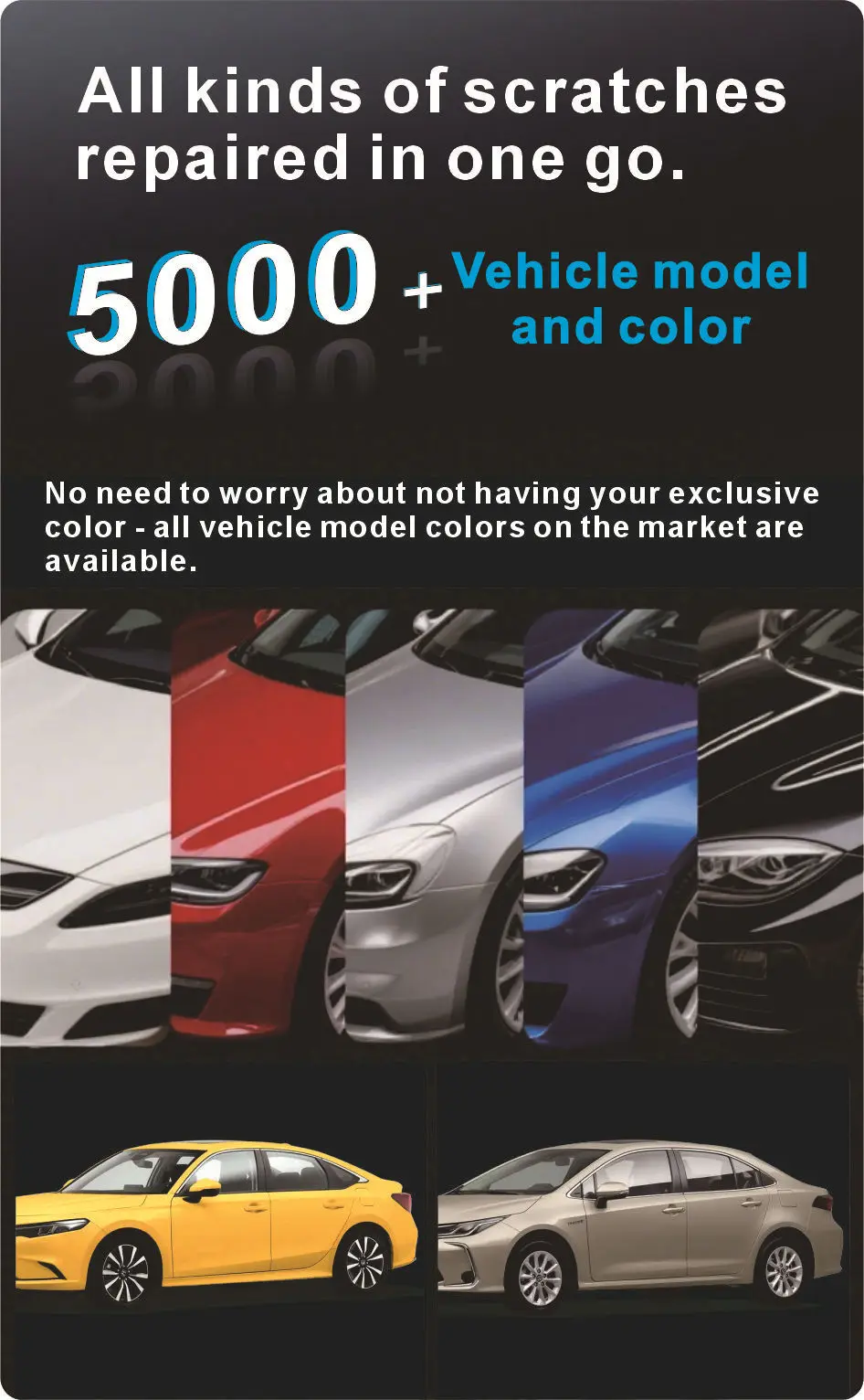 Universal 12ML Car Paint Scratch Repair Pen Universal Color Black White Pearl White Paint Scratch Repair Pen