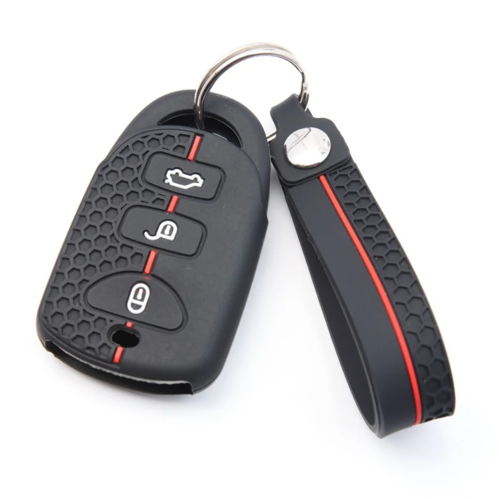 Keychain Silicone Car Remote Key Case Cover for Kia Sorento Soul Carens Hyundai Tucson Sonata Santa FE Carens