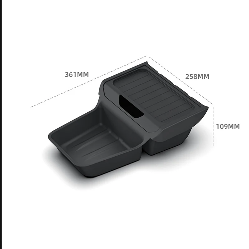 Central Control Storage Box For Tesla Model Y Standard RWD 2026 TPE Center Armrest Storage Box Organizer Trays Car Accessories