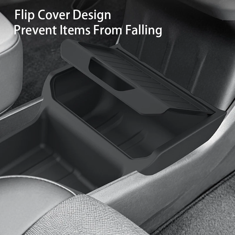 Central Control Storage Box For Tesla Model Y Standard RWD 2026 TPE Center Armrest Storage Box Organizer Trays Car Accessories