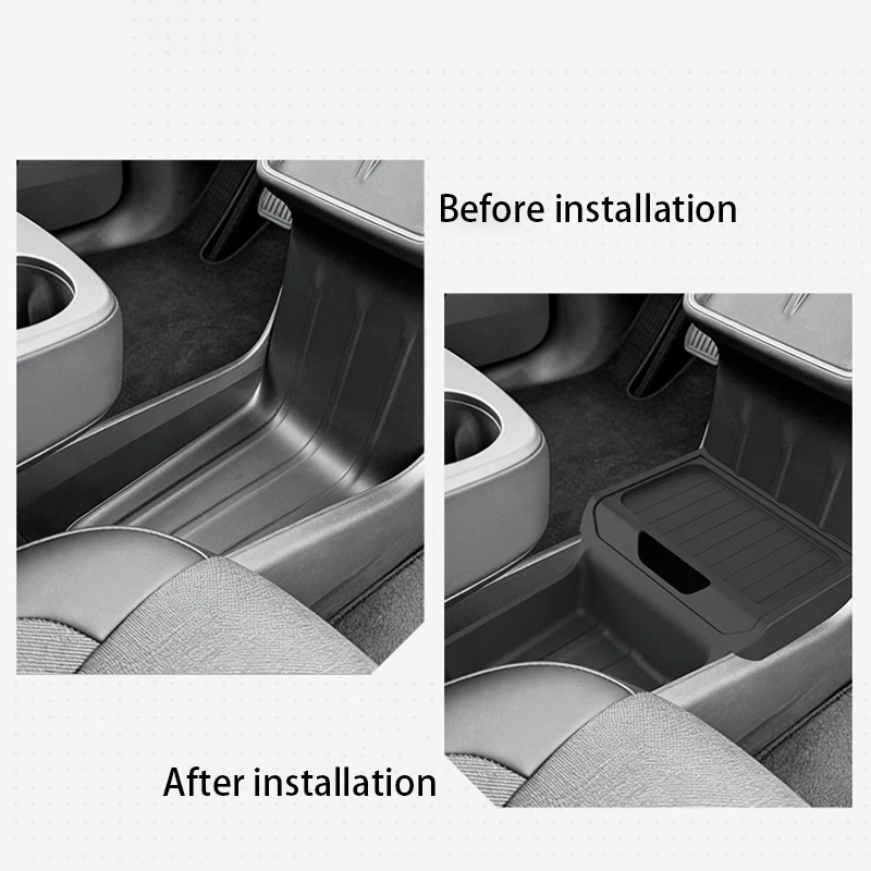 Central Control Storage Box For Tesla Model Y Standard RWD 2026 TPE Center Armrest Storage Box Organizer Trays Car Accessories