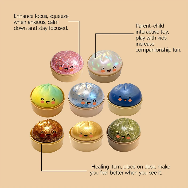 Simulation Flash Dumpling Pressure Ball Slow Rebound Soft Pinch Decompression Home Office Decorat Children Adults Birthday Gift