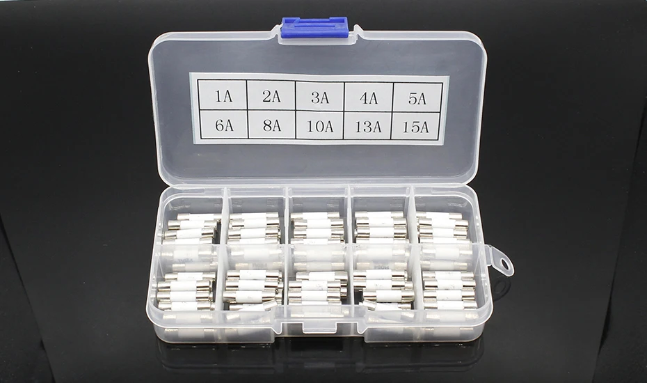 100pcs Ceramic Fuse 5mm X 20mm Slow Blow T 1A 2A 3A 4A 5A 6A 8A 10A 13A 15A 250V