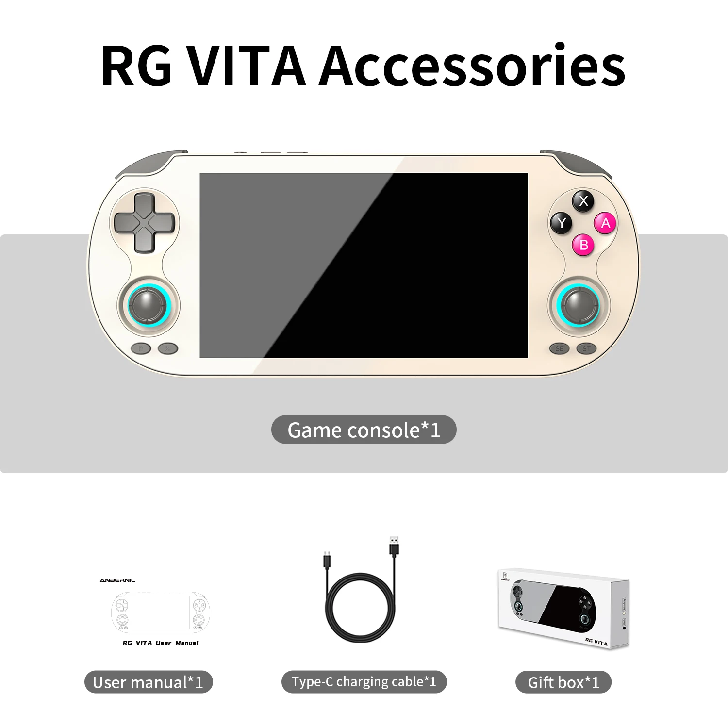 ANBERNIC RG VITA / RGVITA Pro Handheld Game Console IPS Touchscreen 5000mAh Video Gaming Player Supports AI Streaming RixelHK