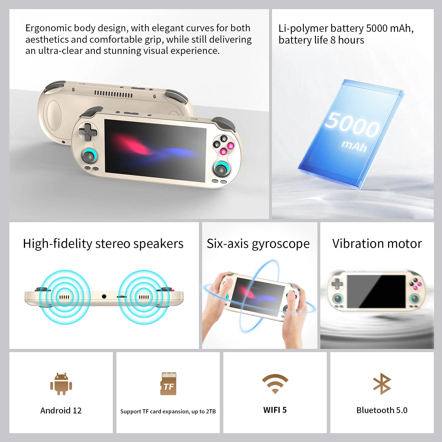 ANBERNIC RG VITA / RGVITA Pro Handheld Game Console IPS Touchscreen 5000mAh Video Gaming Player Supports AI Streaming RixelHK