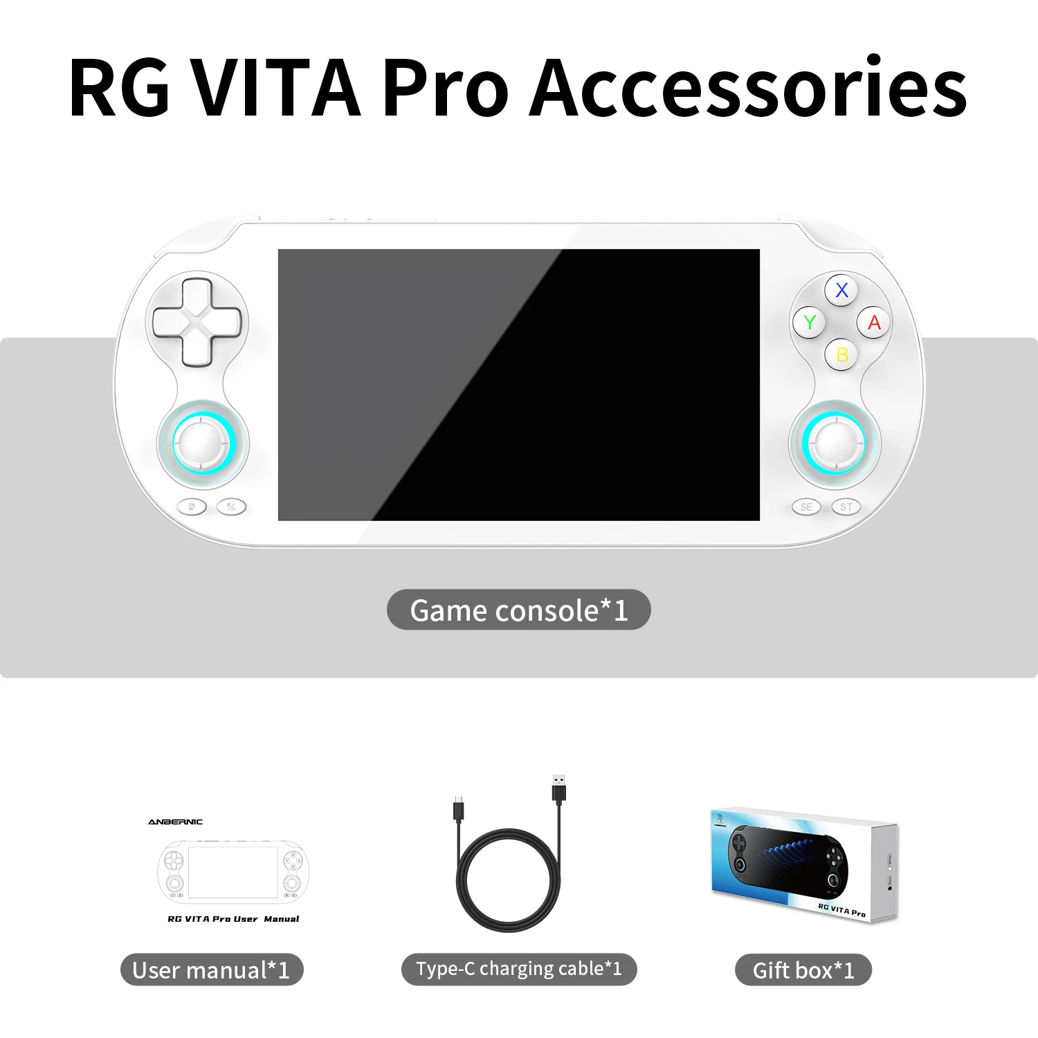ANBERNIC RG VITA / RGVITA Pro Handheld Game Console IPS Touchscreen 5000mAh Video Gaming Player Supports AI Streaming RixelHK
