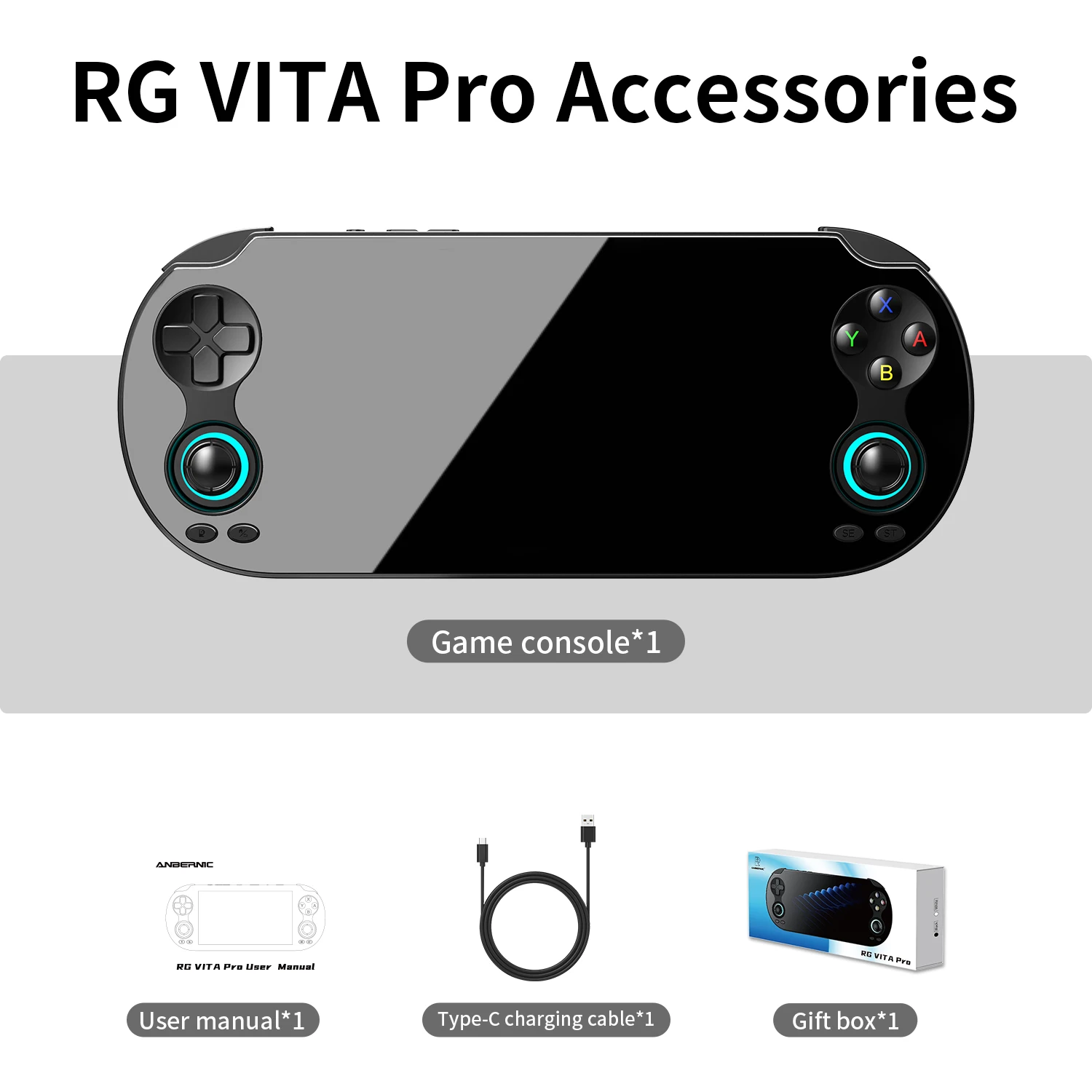 ANBERNIC RG VITA / RGVITA Pro Handheld Game Console IPS Touchscreen 5000mAh Video Gaming Player Supports AI Streaming RixelHK