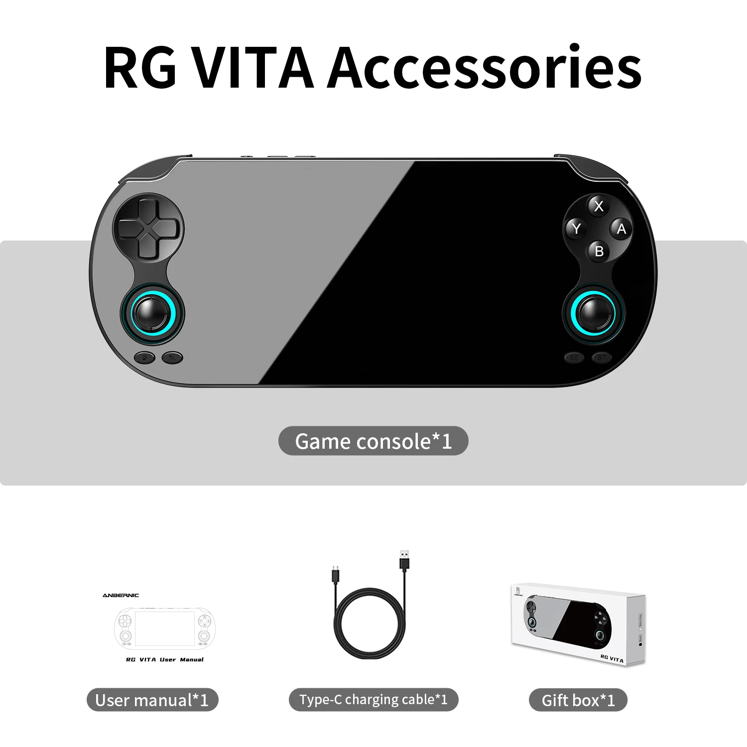 ANBERNIC RG VITA / RGVITA Pro Handheld Game Console IPS Touchscreen 5000mAh Video Gaming Player Supports AI Streaming RixelHK