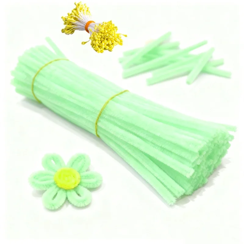 230Pcs/Set Chenille Stems Pipe Cleaners with Flower Centers DIY Handmade Crafts Materials Art Handmade Wedding Party Home Decor