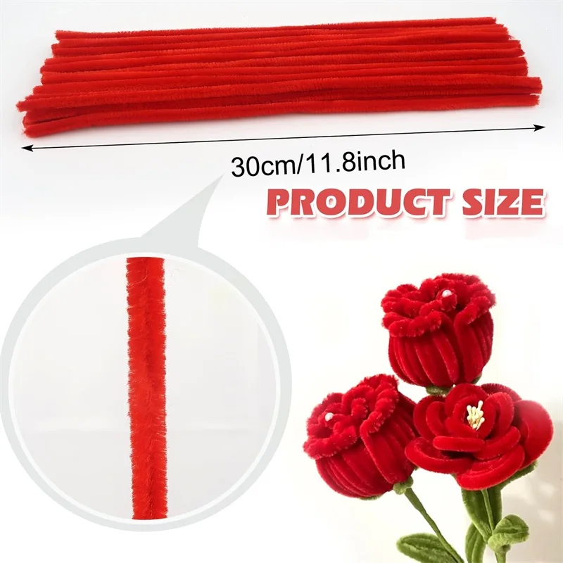 230Pcs/Set Chenille Stems Pipe Cleaners with Flower Centers DIY Handmade Crafts Materials Art Handmade Wedding Party Home Decor