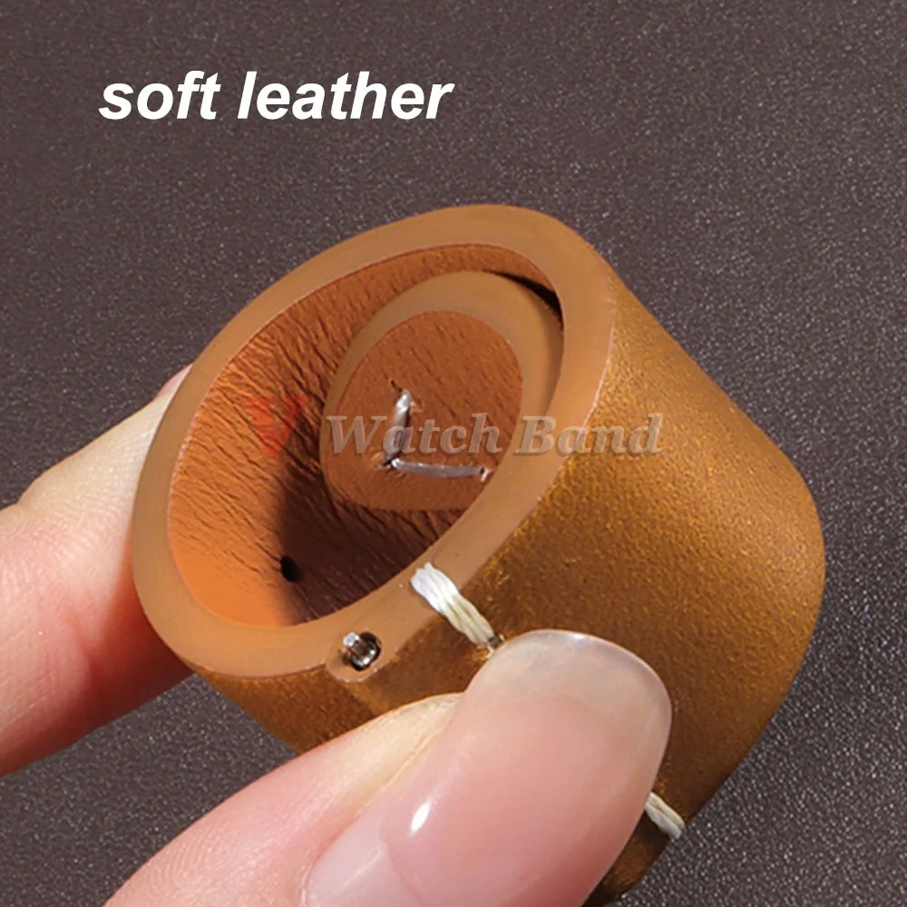 18mm 19mm 20mm 22mm 21mm 24mm Vintage Oil Wax Watchband Universal Stitching Strap Business Vintage Brown Watch Band Accessories