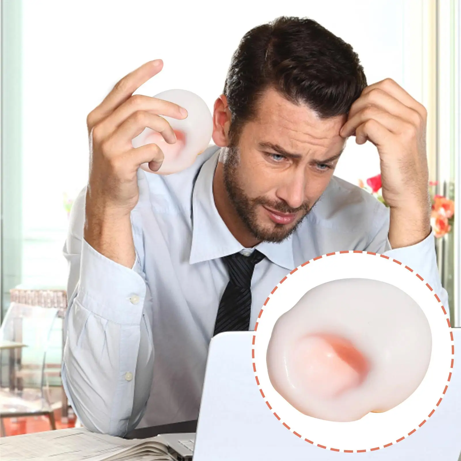 4cm Mochi Ball Slow-Rebound Toy, Portable Moltable Ball Squeeze Toy, Realistic Mochi-like Textured Toy for Stress Relief