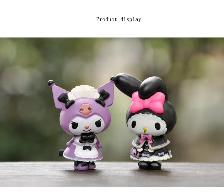 5Pcs-Set Sanrio Cinnamoroll Anime Figure Pochacco Kuromi Pom Purin Hello Kitty Action Toys Model Doll My Melody Gifts