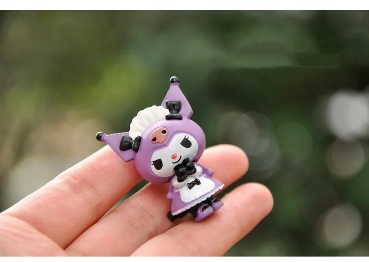 5Pcs-Set Sanrio Cinnamoroll Anime Figure Pochacco Kuromi Pom Purin Hello Kitty Action Toys Model Doll My Melody Gifts