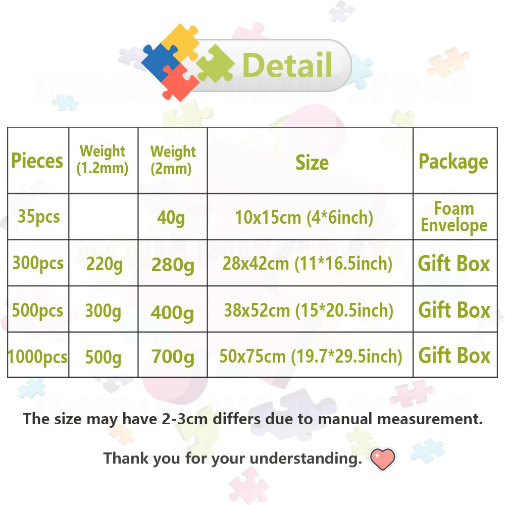 Dropshipping Custom Jigsaw Puzzle Customize Your Own Personalized Picture Puzzle Diy Toy for Kids Anniversary Festival Best Gift