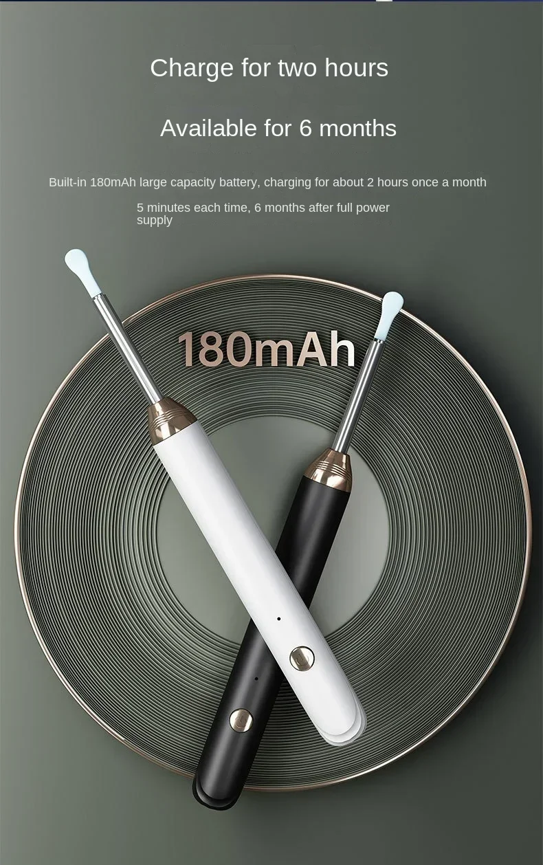 Tinsol 1296P Smart Visual Ear Cleaner Ear Spoon Otoscope USB-C Charging Endoscope Earwax Removal Tool with Camera
