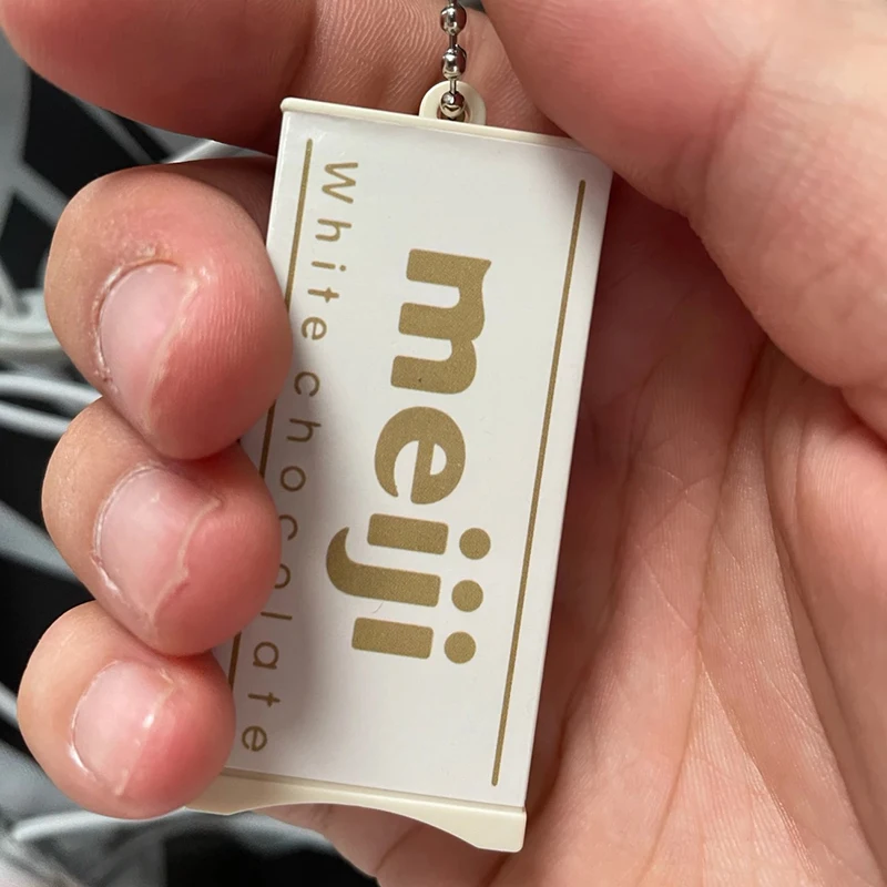 Hot Japanese Style Simulated Meiji Chocolate Fidget Toy Bendable Snap Stress Relief Keychain Pendant Creative Gift