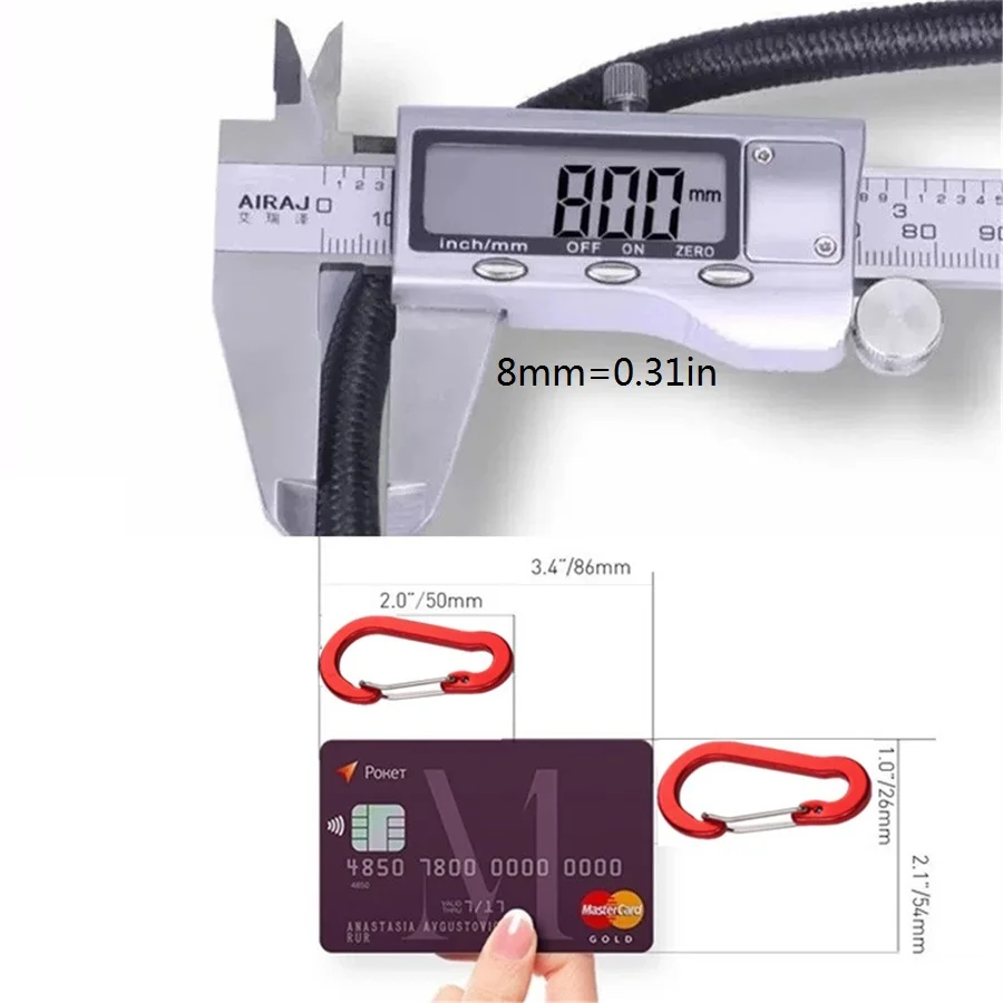 Elastic Bungee Cord Tie Strap with Carabiner Hooks for Kayak Cycling Luggage Packing Ropes Camping Outdoor Accessories