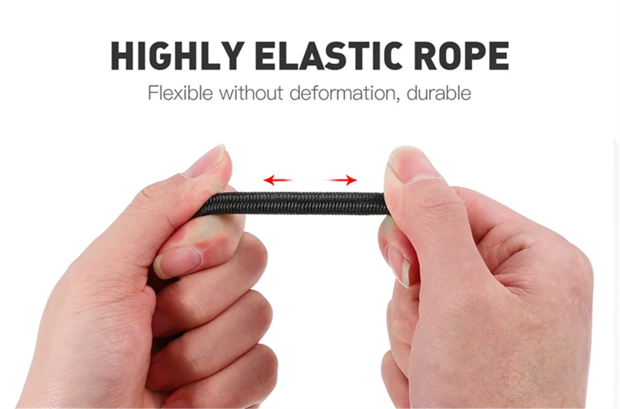 Elastic Bungee Cord Tie Strap with Carabiner Hooks for Kayak Cycling Luggage Packing Ropes Camping Outdoor Accessories