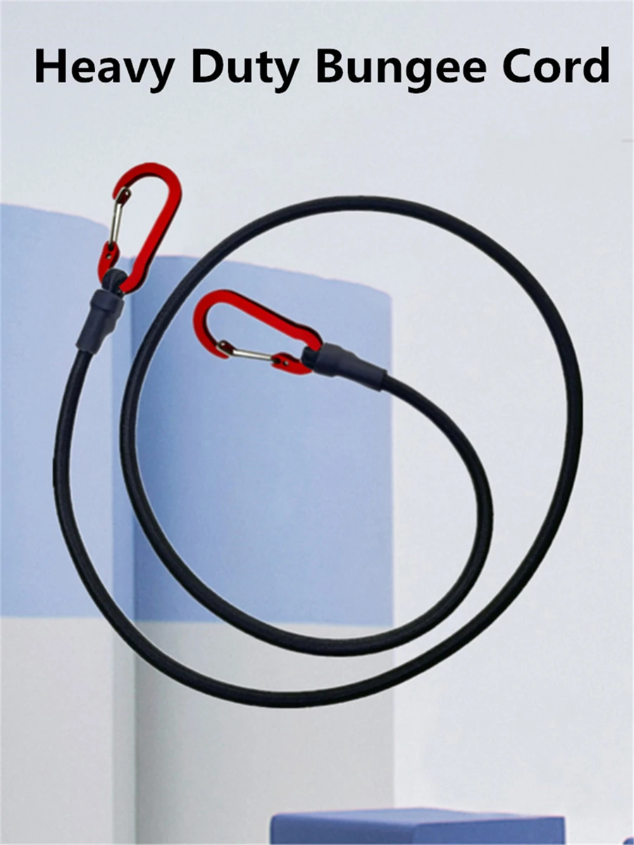 Elastic Bungee Cord Tie Strap with Carabiner Hooks for Kayak Cycling Luggage Packing Ropes Camping Outdoor Accessories