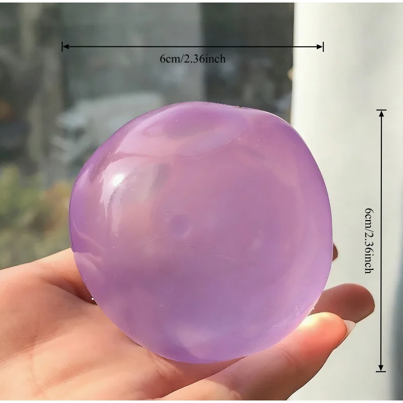 Transparent Mochi Squishy Decor Slow Rising TPR Fidget Squeeze Prop with Coconut Oil Texture Super Soft Comfort for Adults