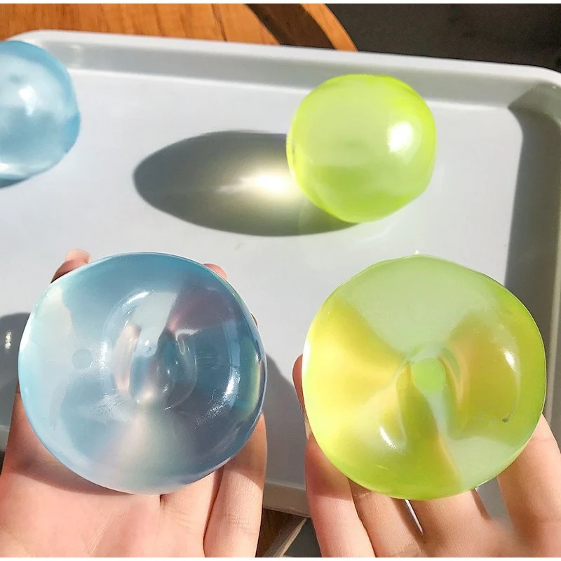 Transparent Mochi Squishy Decor Slow Rising TPR Fidget Squeeze Prop with Coconut Oil Texture Super Soft Comfort for Adults