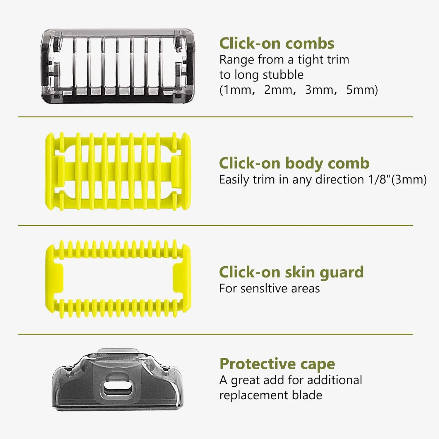 New 4 Size Guide Comb Guards for One Blade QP2520 QP2630 QP2724 QP2834 QP6510 QP6520 QP6531 Electric Shaver Beard Trimmer