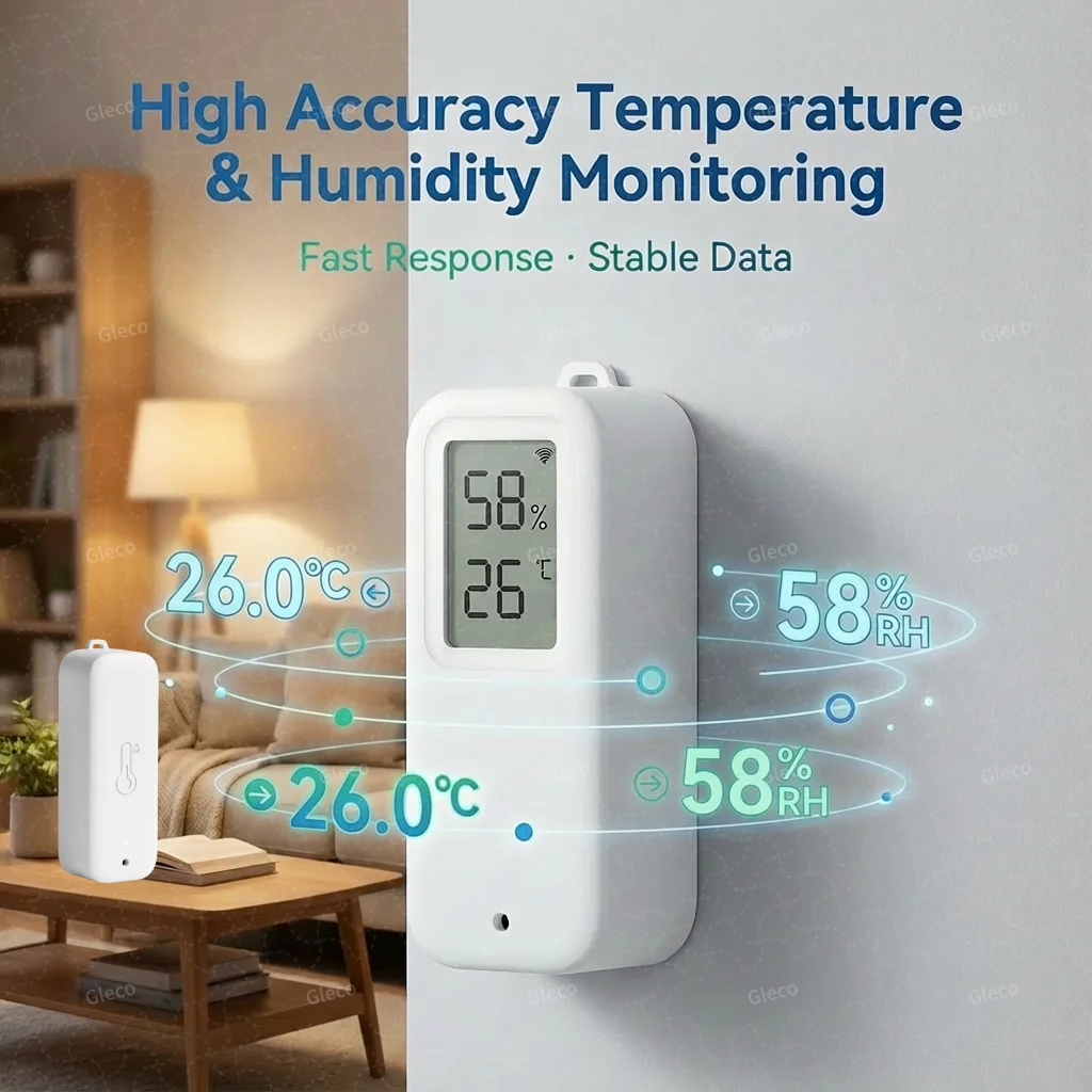 Tuya Zigbee/Wifi Temperature Humdiity Sensor Detector Option Indoor Outdoor Waterproof LCD Thermometer Hygrometer For Alexa Z2M