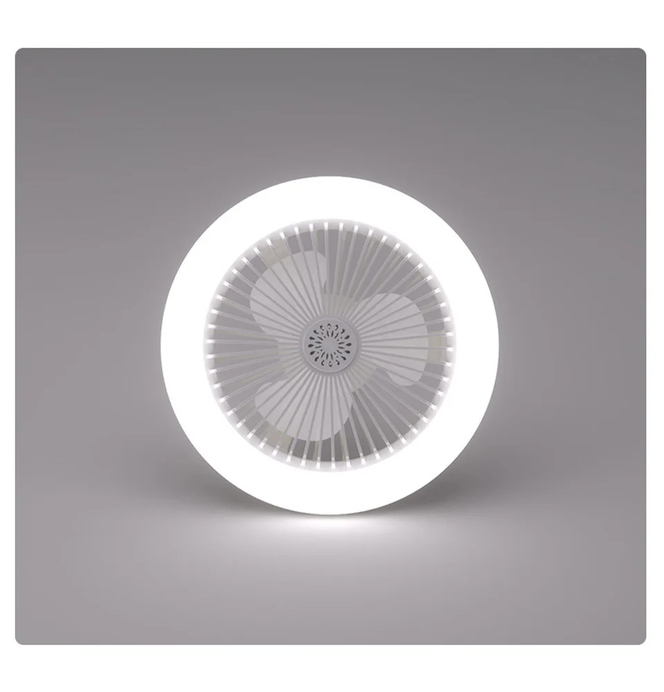 2-in-1 E27 Socket Fan Light Remote Control 85-265V Energy Saving Silent LED Ceiling Fan for Bedroom Kitchen Living Room