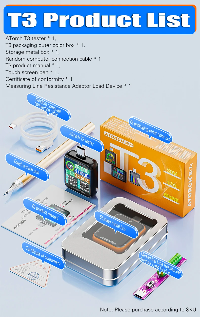 T3 Touch Control Gravity Sensor Digital Voltmeter Ammeter High Precision Power Capacity USB Tester for Type C Phone Charger