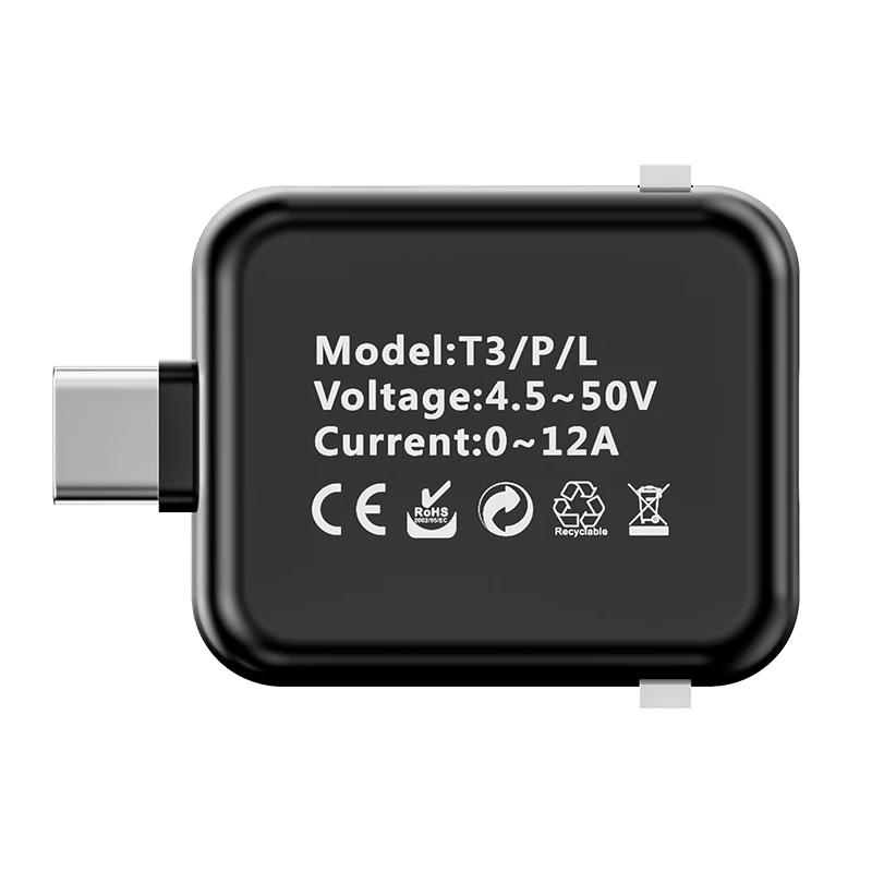 T3 Touch Control Gravity Sensor Digital Voltmeter Ammeter High Precision Power Capacity USB Tester for Type C Phone Charger