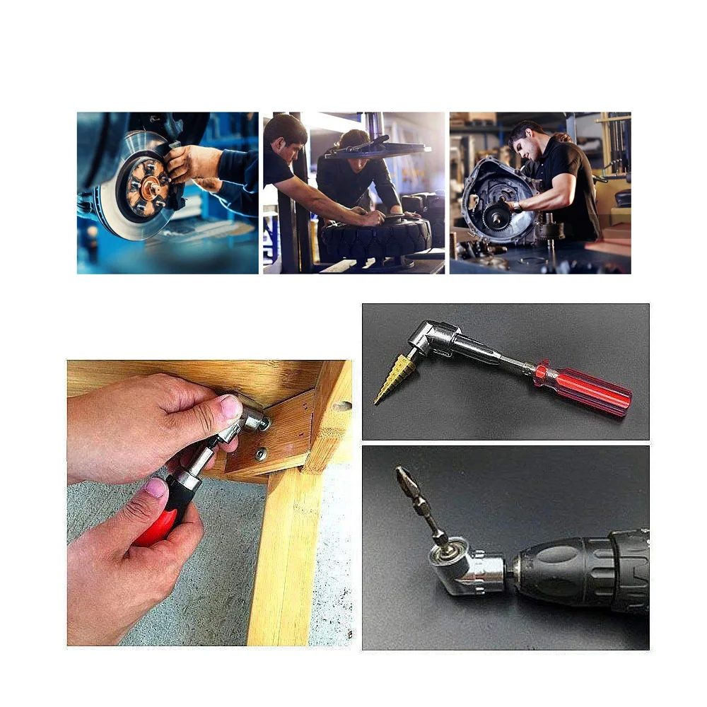 1pc 105 Degree Angle Extension Screw Driver Socket Holder Adapter Adjustable Bits Nozzles for Screwdrivers Bit Right Angle Head