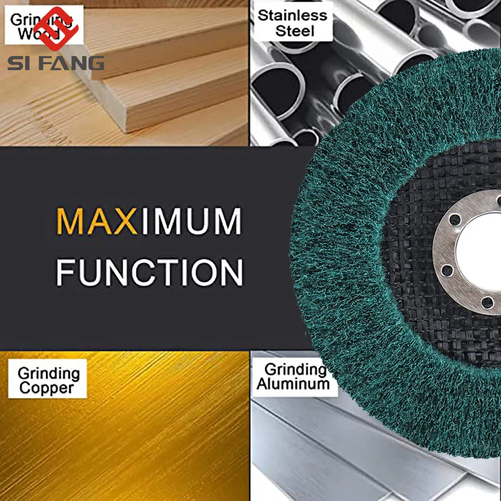 4.5" 115mm Nylon Fiber Flap Polishing Wheel Disc 180 Grit For Angle Grinder For Wood Metal Buffing