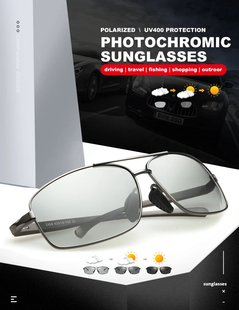 LIOUMO Top Photochromic Sunglasses Men Women Polarized Chameleon Glasses Driving Goggles Anti-glare Sun Glasses zonnebril heren