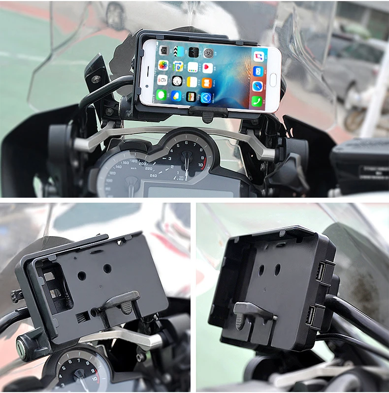 USB Mobile Phone Motorcycle Navigation Bracket USB Charging Support For R1200GS F800GS ADV F700GS R1250GS CRF 1000L F850GS F750G