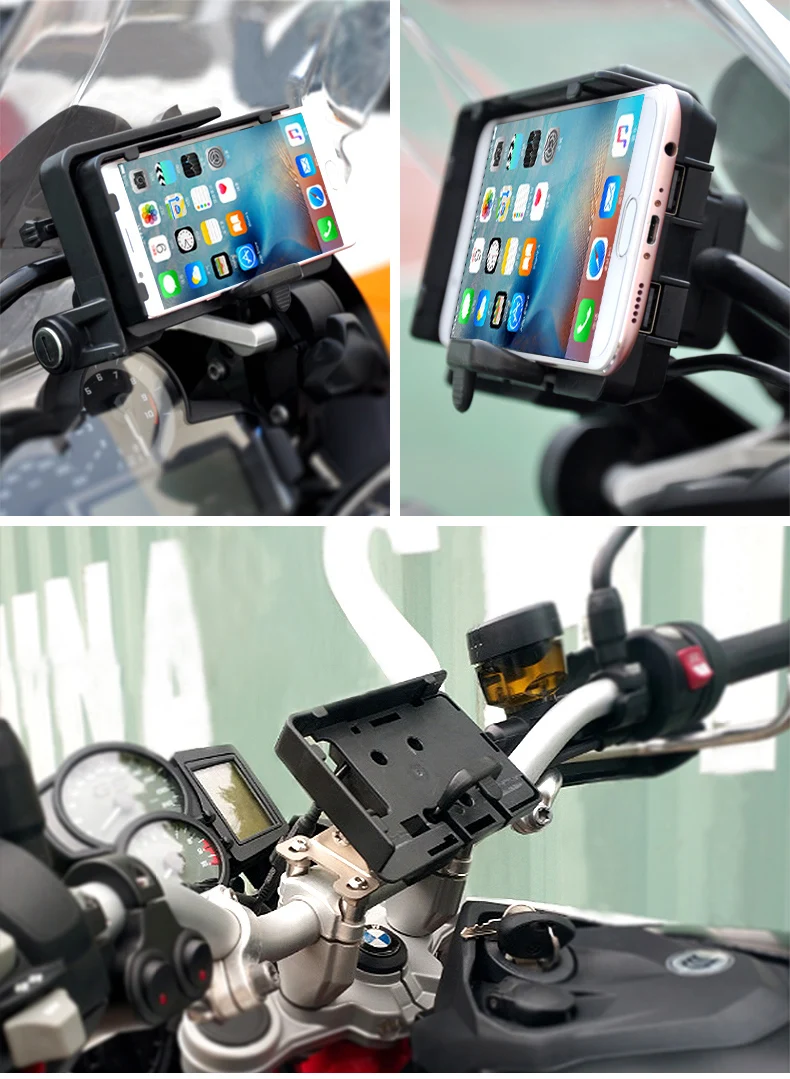 USB Mobile Phone Motorcycle Navigation Bracket USB Charging Support For R1200GS F800GS ADV F700GS R1250GS CRF 1000L F850GS F750G