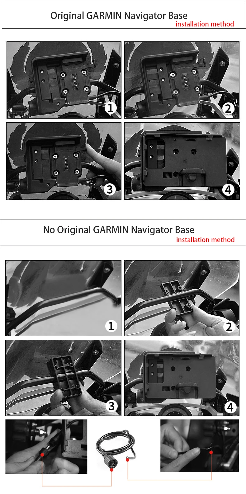 USB Mobile Phone Motorcycle Navigation Bracket USB Charging Support For R1200GS F800GS ADV F700GS R1250GS CRF 1000L F850GS F750G
