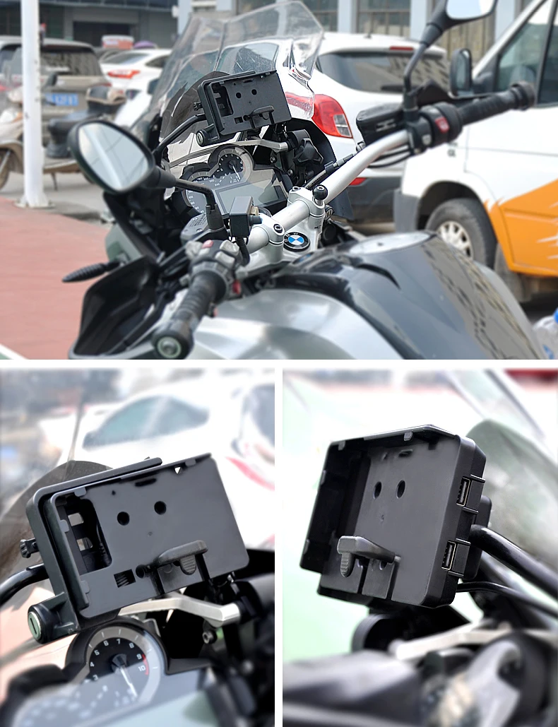 USB Mobile Phone Motorcycle Navigation Bracket USB Charging Support For R1200GS F800GS ADV F700GS R1250GS CRF 1000L F850GS F750G