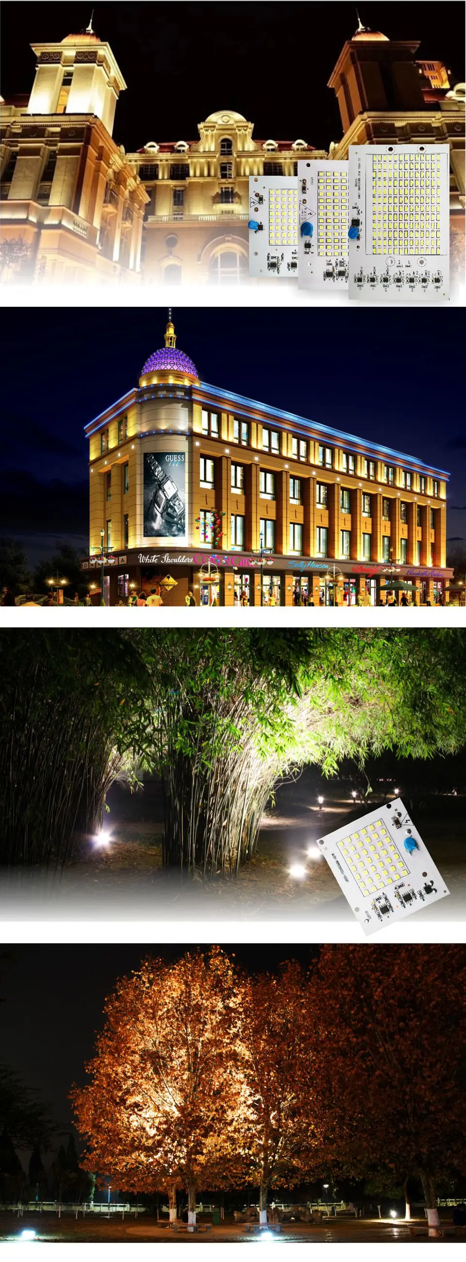 LED Lamp Chips 220V SMD Bulb 2835 Smart IC Led Light Input 10W 20W 30W 50W 100W For Outdoor FloodLight