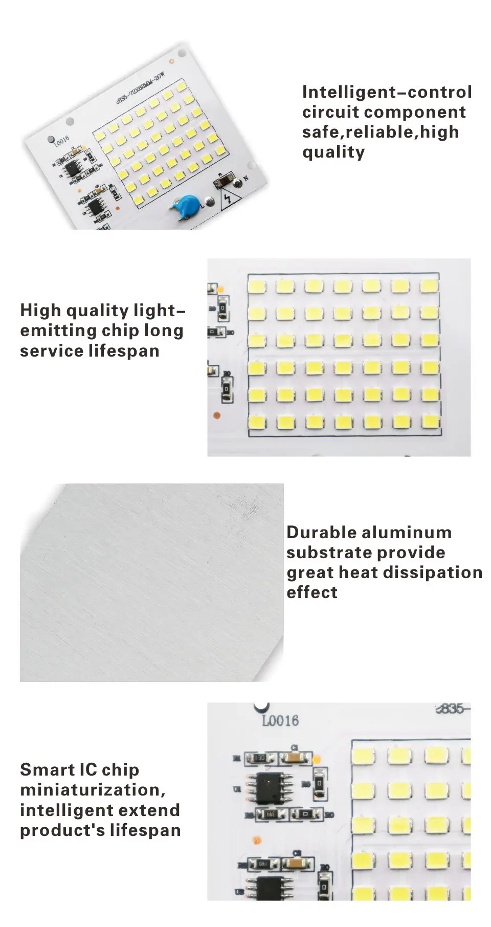 LED Lamp Chips 220V SMD Bulb 2835 Smart IC Led Light Input 10W 20W 30W 50W 100W For Outdoor FloodLight