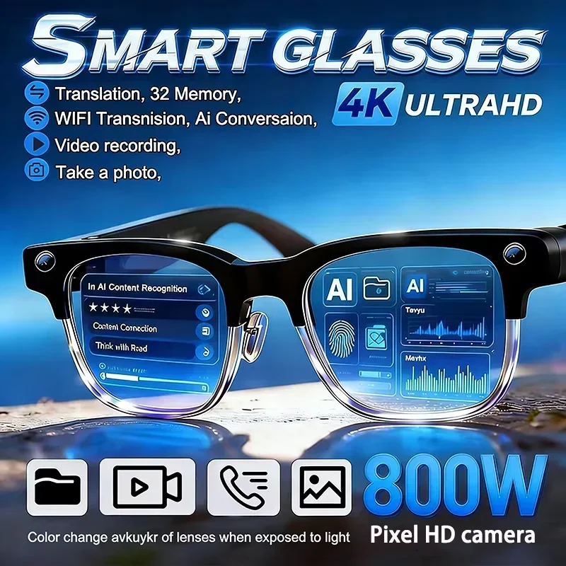 Xiaomi AI Smart Glasses AI Translation 8MP HD Camera 4K Shooting Image Bluetooth Call Recording Music Smart Sunglasses 2026