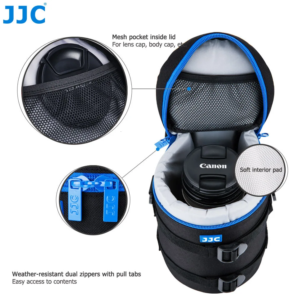JJC Luxury Camera Lens Bag Pouch Case for Canon Lens Nikon Sony Olympus Fuji DSLR Photography Accessories Shoulder Bag Backpack
