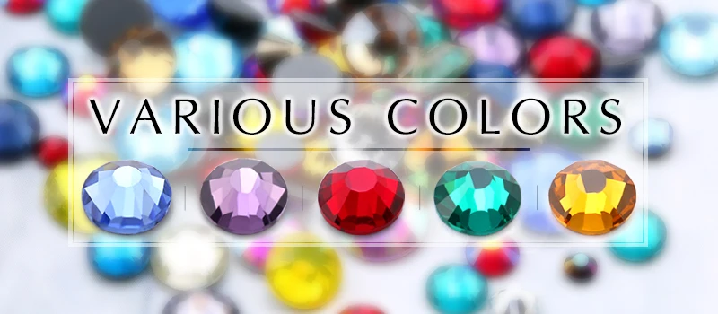 QIAO Multi-Color SS6-SS30 Crystal Glass Glitter Rhinestone Flatback Hot fix Rhinestones For Nail Art Sewing & Fabric Decoretion