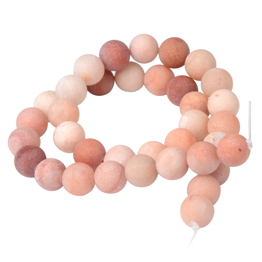 Polish Round Matte Frosted Tiger Eye Turquoises Agates Natural Stone Beads Amazonite Loose Beads for Bracelet Jewelry Making
