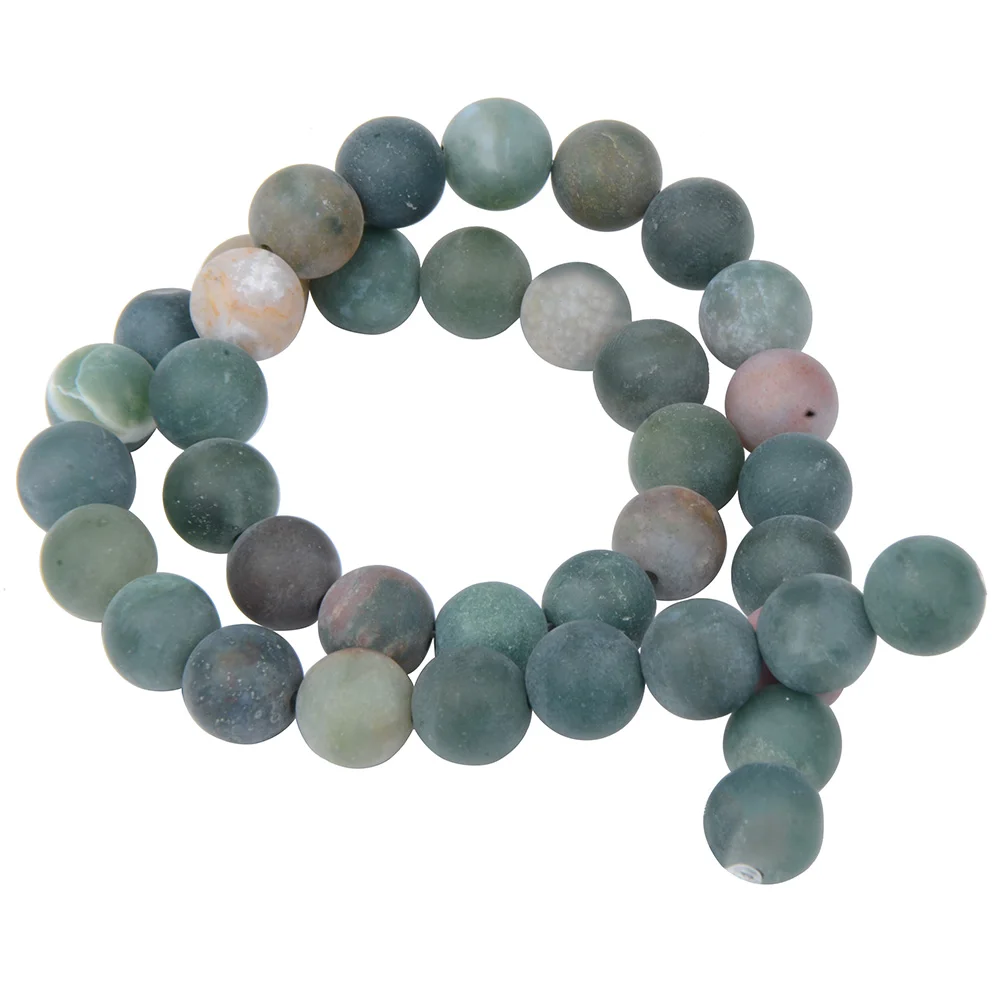 Polish Round Matte Frosted Tiger Eye Turquoises Agates Natural Stone Beads Amazonite Loose Beads for Bracelet Jewelry Making