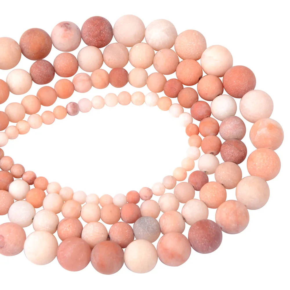 Polish Round Matte Frosted Tiger Eye Turquoises Agates Natural Stone Beads Amazonite Loose Beads for Bracelet Jewelry Making