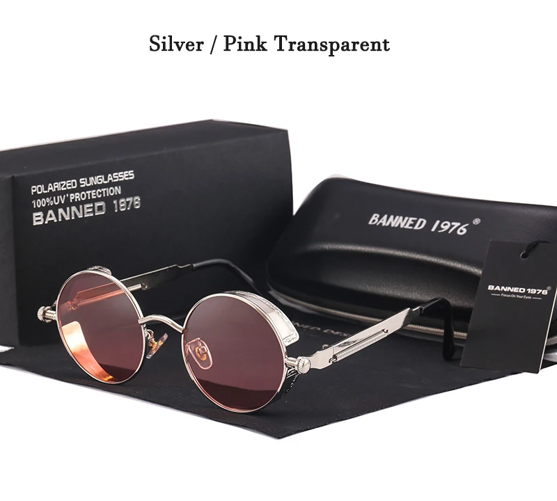 2020 Retro Round Metal HD Polarized Punk Steampunk Sunglasses For Women Men,Vintage Sun Glasses Oculos De Sol Meminino Masculino