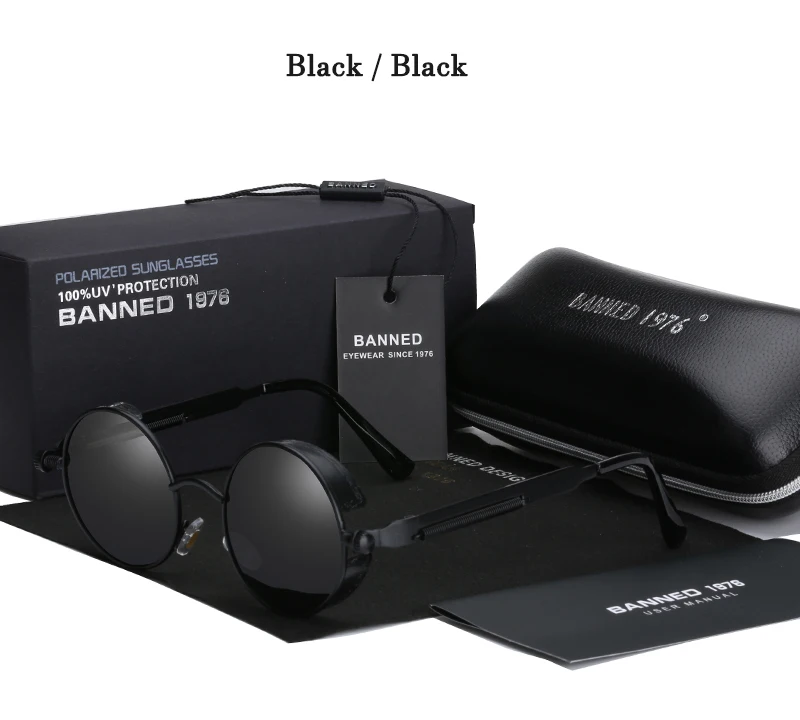 2020 Retro Round Metal HD Polarized Punk Steampunk Sunglasses For Women Men,Vintage Sun Glasses Oculos De Sol Meminino Masculino