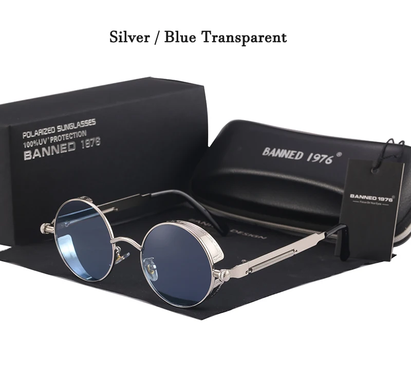 2020 Retro Round Metal HD Polarized Punk Steampunk Sunglasses For Women Men,Vintage Sun Glasses Oculos De Sol Meminino Masculino